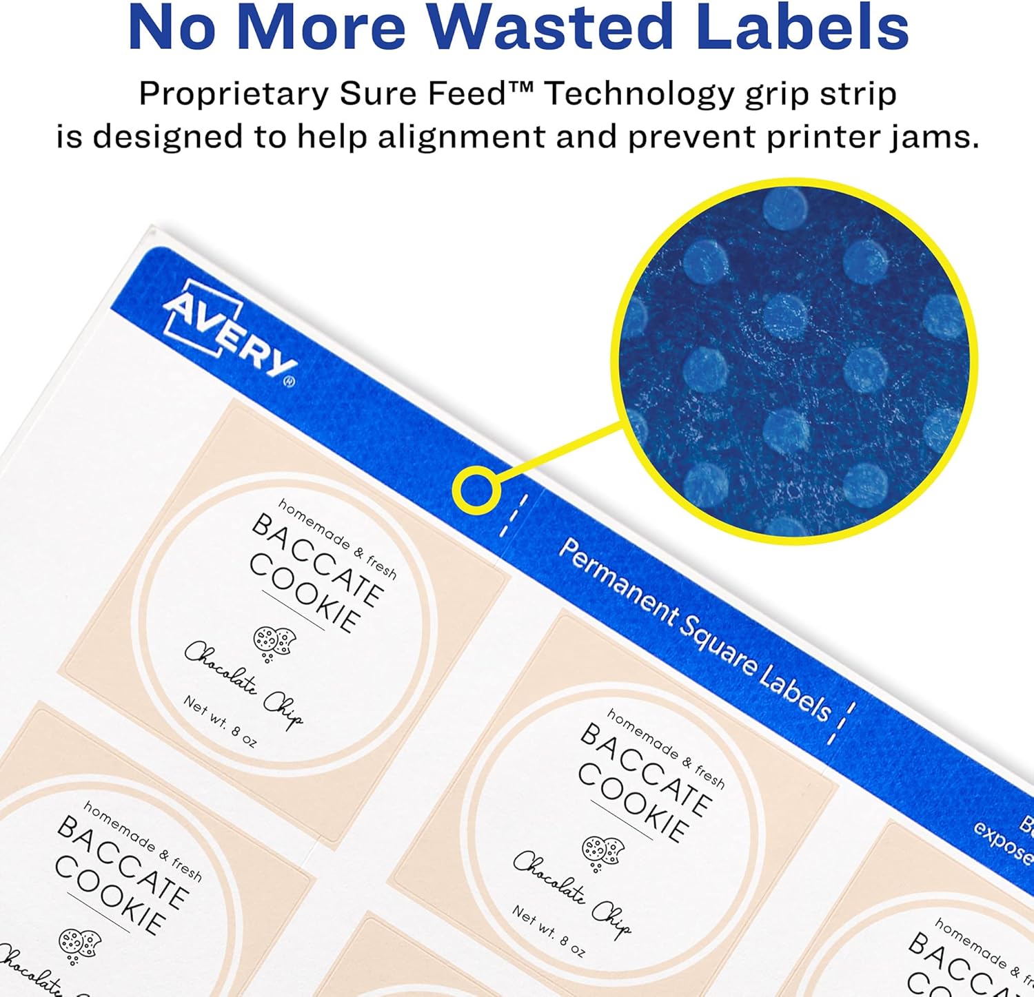 Avery® Printable Blank Square Labels, 1.5" x 1.5", Matte White, 600 Customizable Labels (22805)