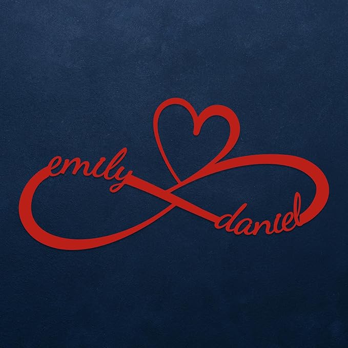 Personalized Valentines Day Metal Wall Sign, Custom Infinity Heart Love Couple - Image 5