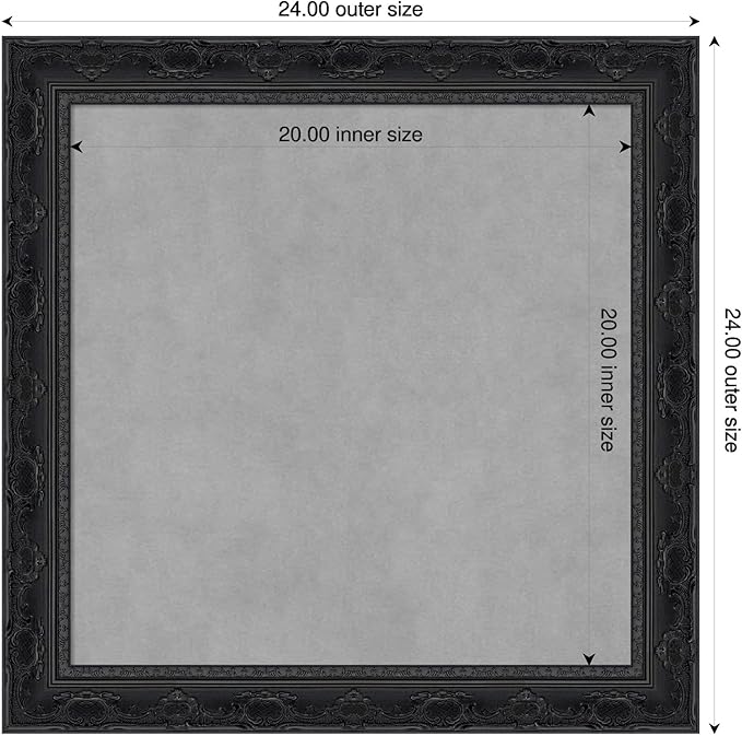 Amanti Art Black Framed Magnetic Board 24x24 Medium Vision Board - Image 2