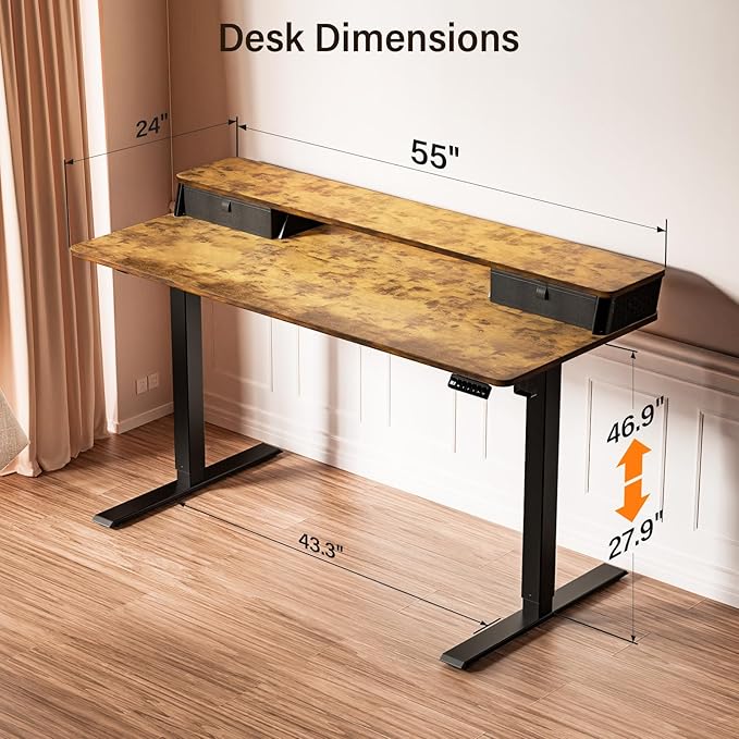 Kingant 55 x 24 Inch Electric Standing Desk - Image 3