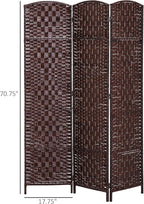 HOMCOM Room Divider, 3 Panel Folding Privacy Screen, 6FT Tall Portable Wicker - Image 7