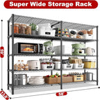 REIBII 5 Tier Wire Shelving Storage Shelves Loads 1430LBS - Image 2