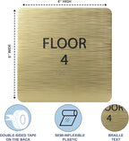 Light Brown ADA Floor 4 Sign - Image 3