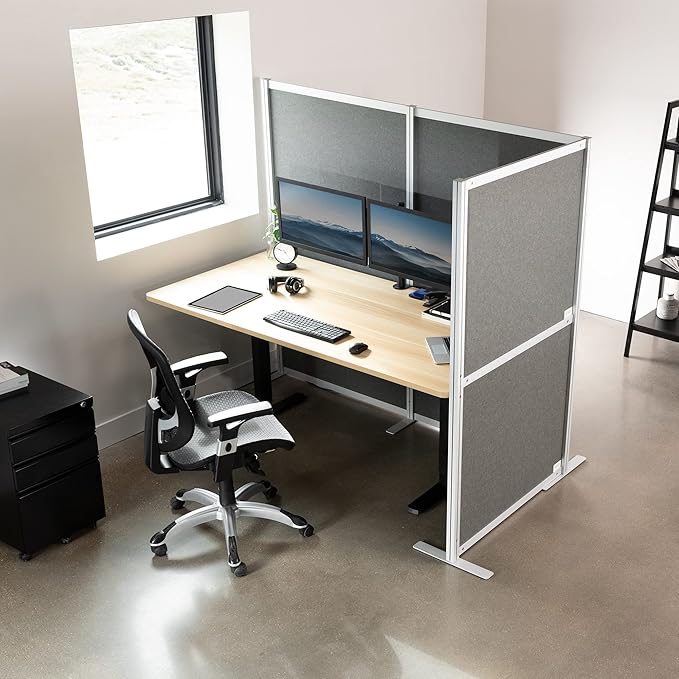VIVO L-Shape Modular Corner Wall System, 3 Panels, Modern Professional Office - Image 2