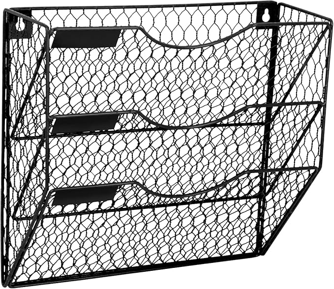 EASEPRES Mail Organizer Wall Mount Hanging File Holder Storage, Metal Chicken - Image 7