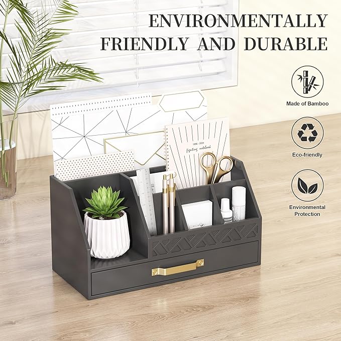 Wisuce Bamboo Mail Organizer Countertop - Image 2