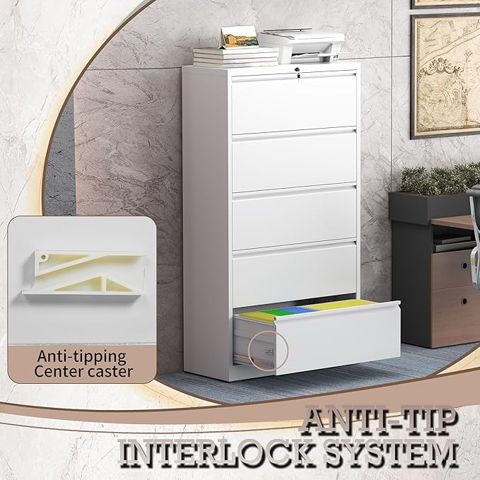 mysteeldepot 5 Drawer Lateral File Cabinet - Image 7