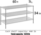 Regal Altair 24" Deep x 60" Wide x 34" Height Wire Shelving Kit | 3-Tier | NSF - Image 3