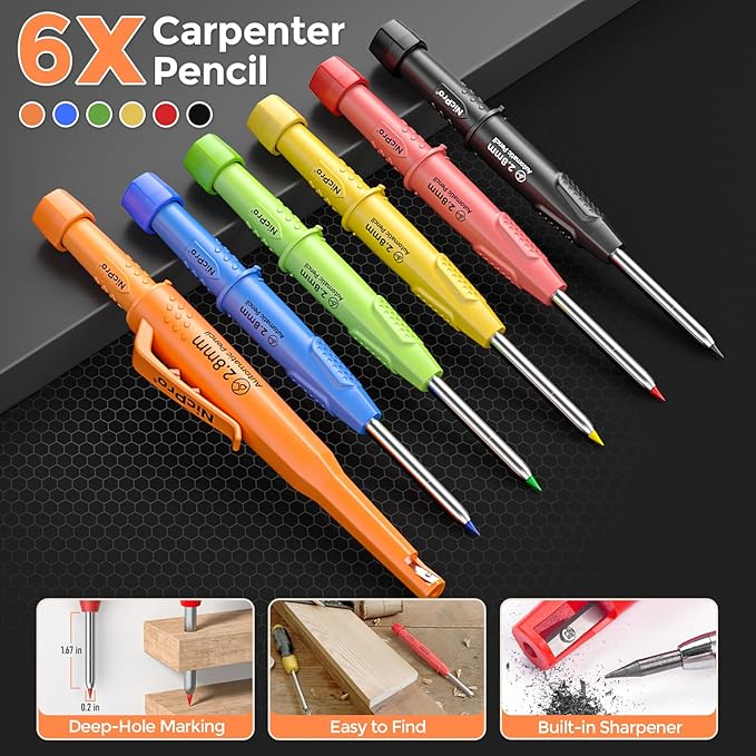 Nicpro 6 Pack CP3000 Carpenter Pencils - Image 2