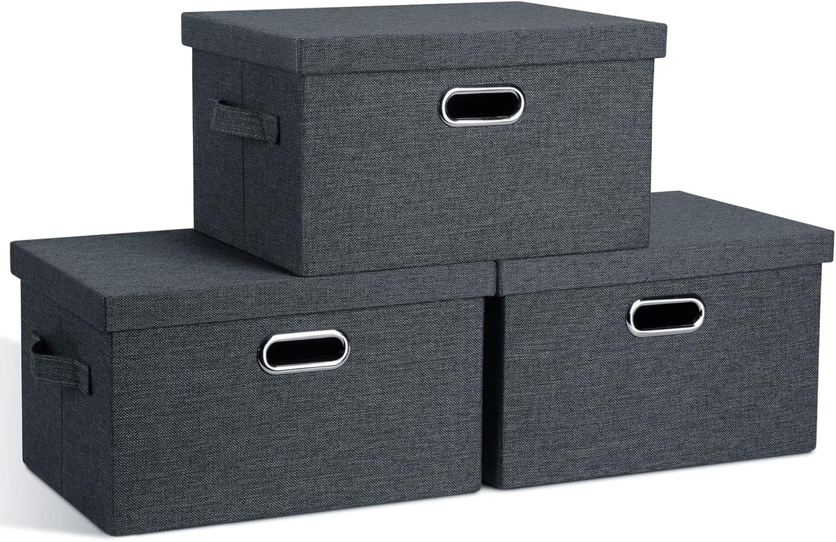 Graciadeco Medium 15" 21 Quart Collapsible Stackable Storage Bins