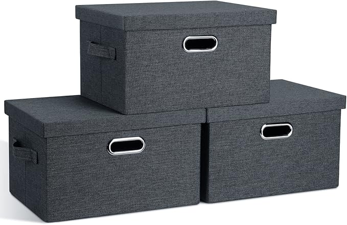 Graciadeco Medium 15" 21 Quart Collapsible Stackable Storage Bins by GraciadecoStorage