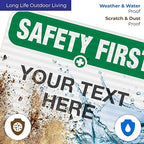 Custom Safety First Sign, OSHA Sign, 12x18 Inches, 3M EGP Reflective .063 - Image 5