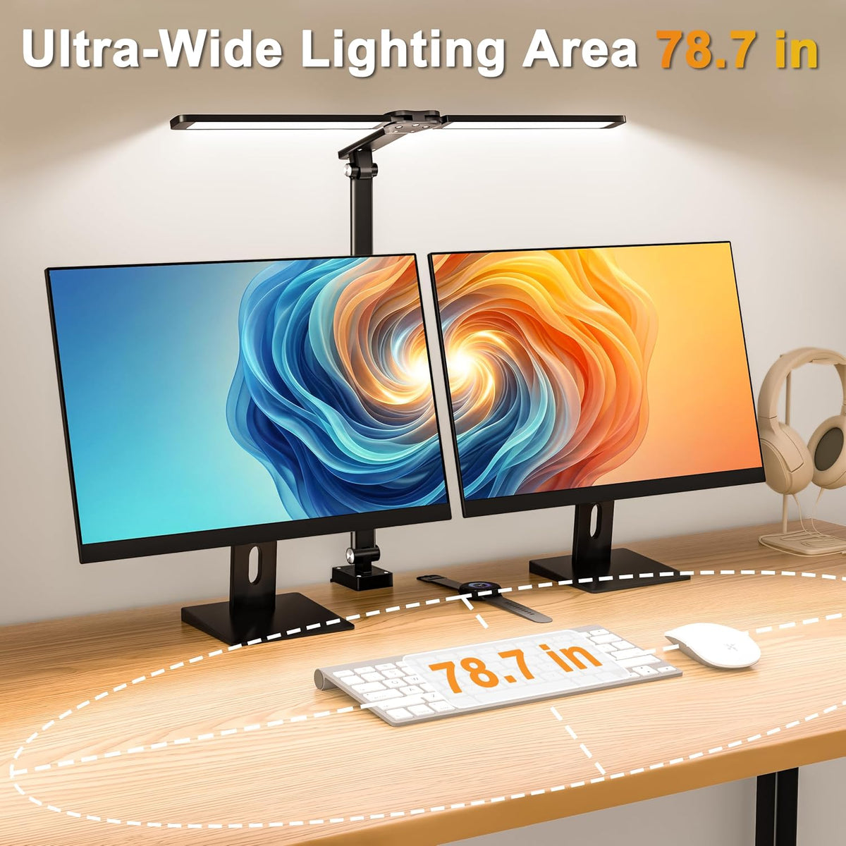 LED Desk Lamp for Office Home, Architect Desk Light with Clamp, Black