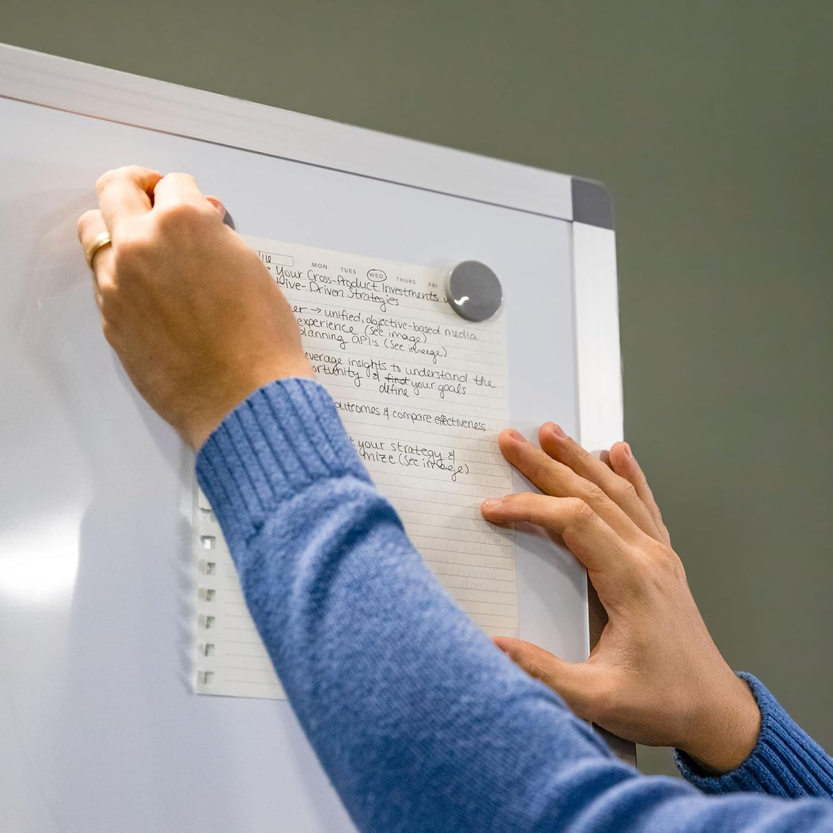 Sunnydaze Rolling Magnetic Whiteboard - 68" x 37" Double-Sided Dry ...