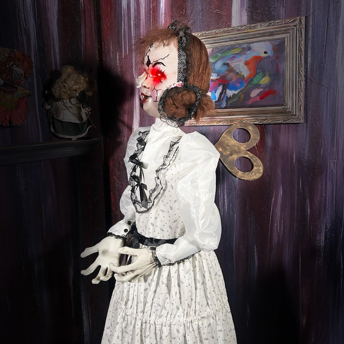 Haunted Hill Farm 5.6-Ft. Walking Girl Halloween Animatronic