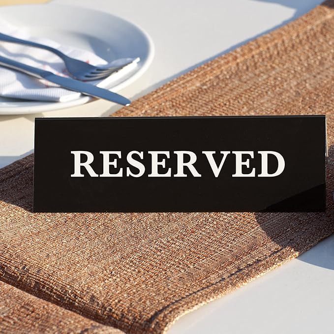 6 Pieces Plastic Reserved Table Sign Table Tent Wedding Guest Reservation Seat - Image 4