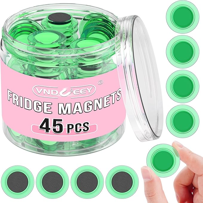 VNDUEEY 45 Pcs Whiteboard Magnets, Round Fridge Magnets, Dry Board Magnet Decor by VNDUEEY