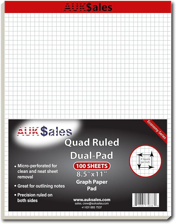 Graph Paper Pad Multisize by AUKSALES