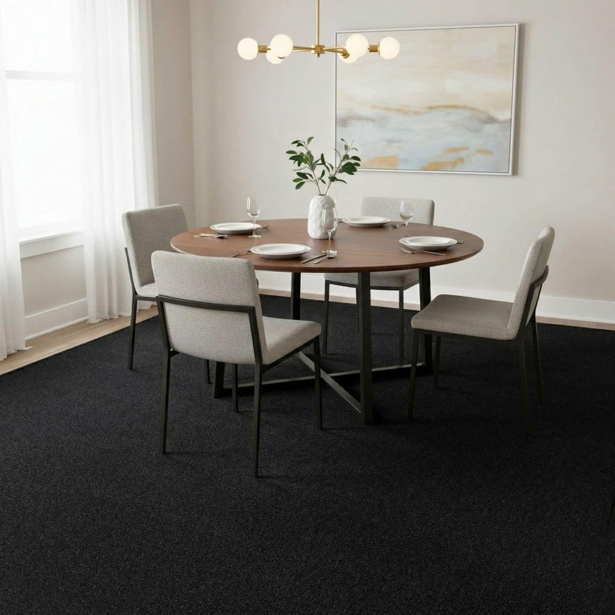 Ottomanson 8x12 Living Room Rug – Non-Slip Thin Area Rugs