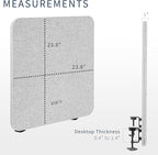 VIVO Clamp-on/Screw-on 24 x 24 inch Privacy Panel, Sound Absorbing Cubicle Desk - Image 3