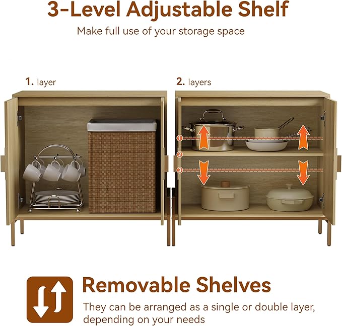 HOCAT 30.7" Accent Cabinet, Modern Buffet Cabinet - Image 3