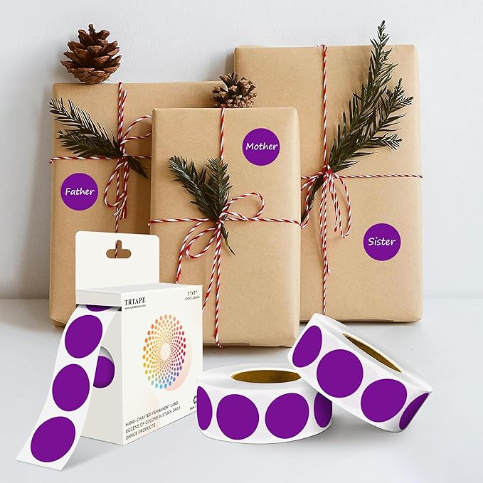 Purple 1 Inch Round Color Coding Labels - Image 6