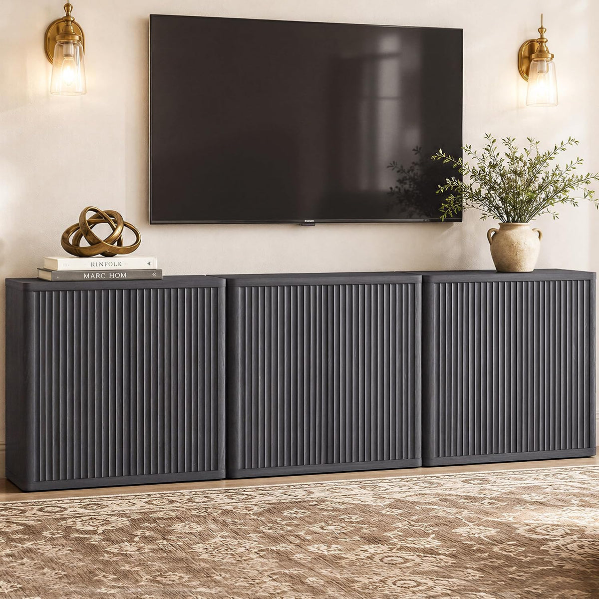 SICOTAS Buffet Cabinet with Storage 103.8" Sideboard Accent Modern Crede...