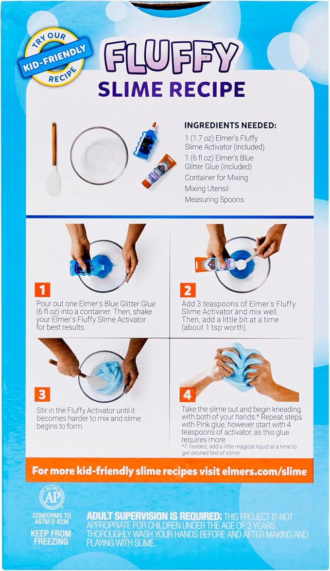 Elmer’s Fluffy Slime Kit, Includes Translucent Color Glue, Glitter Glue - Image 5