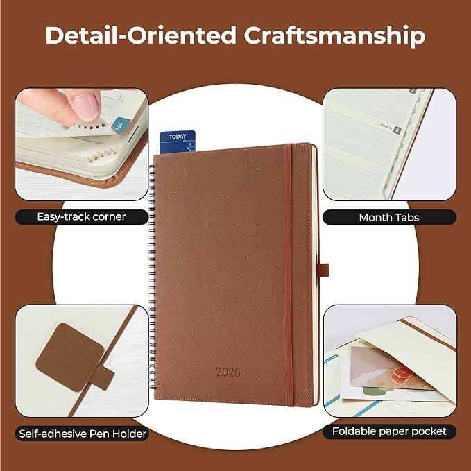 IN-LUXPRO Planner 2026 Daily Weekly and Monthly, 11.5"x8.5", 12 Months Spiral - Image 6