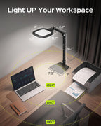 led desk lamps for home office, 18w bright showing dimensions