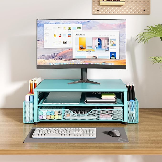 OPNICE Desk Organizers and Accessories, 2-Tier Computer Monitor Stand Riser - Image 6