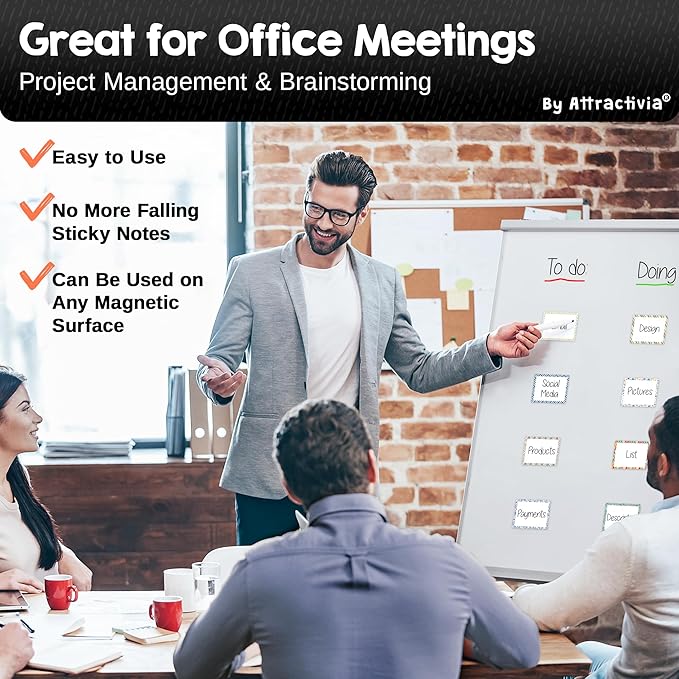 Attractivia Dry Erase Magnetic Labels 2.8 x 1.8 in, Pattern Borders, Small Dry - Image 5