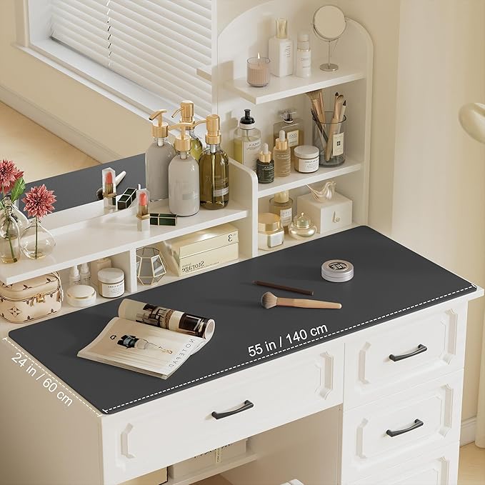 Aothia Leather Desk Pad Protector, Office Desk Mat, Large Mouse Pad, Laptop - Image 3