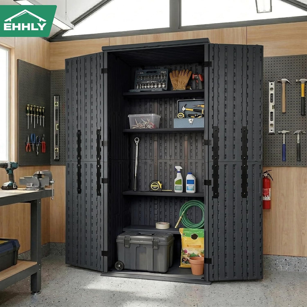 ehhly heavy duty tall storage cabinet outdoor weatherproof, view 9
