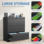 FLIXELIO 3 Drawer File Cabinet, Heavy Duty Metal Filing Cabinet - Image 4