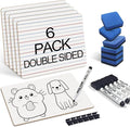 Dry Erase Boards 6 Pack, Double Sided Small Whiteboards by HOLYDE