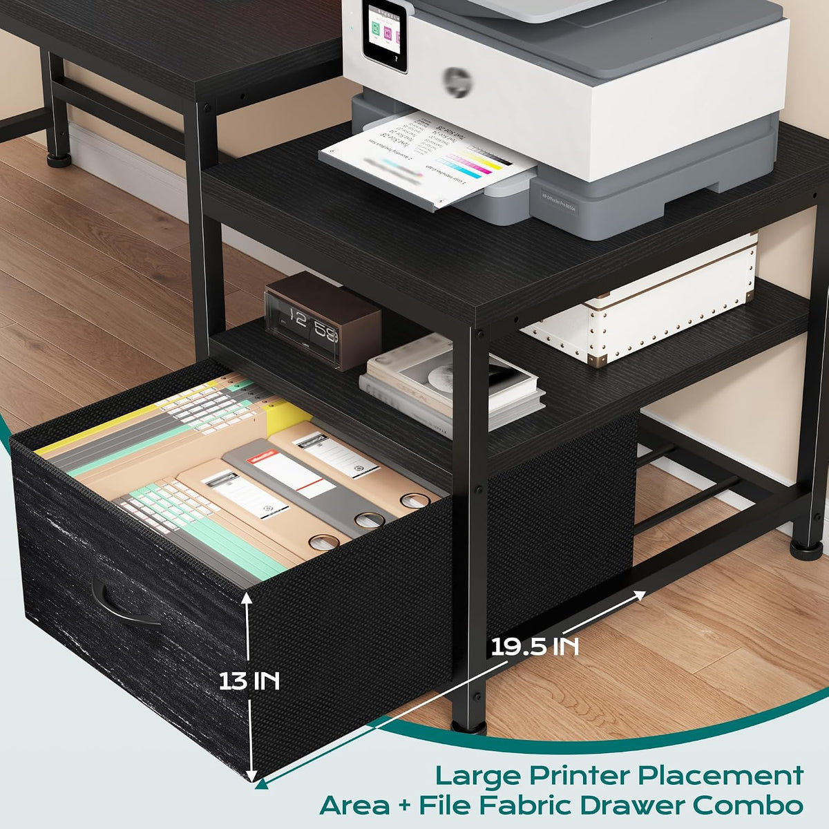 EnHomee 56.5" Office Desk with Drawers & Printer Space for Home Work...