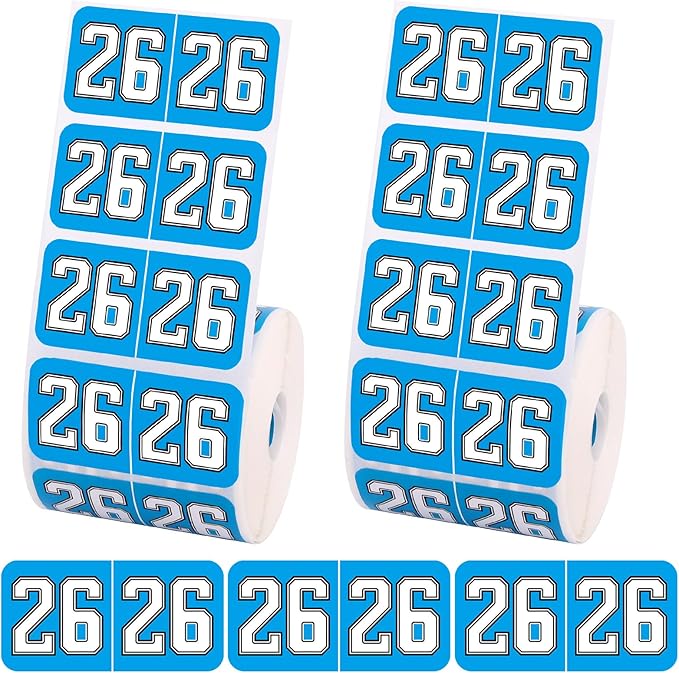1000pcs 2026 Year Stickers, 3/4x1-1/2 Inch 26 Year Colored Self-Adhesive by Unknown