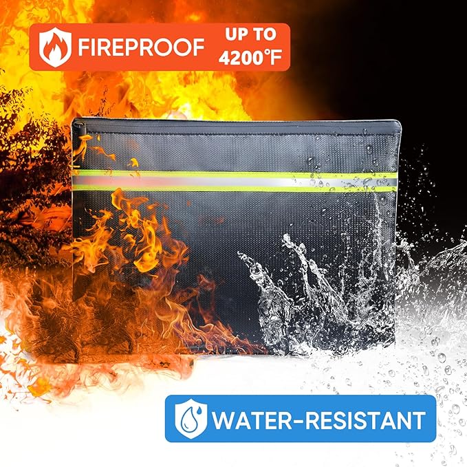 Fireproof Document Bag – 3 Pack Fireproof & Water- proof Document Organizer | - Image 6