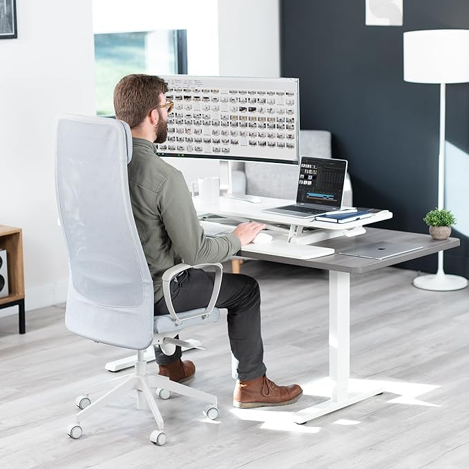 VIVO 48 inch Desk Converter, K Series, Height Adjustable Sit to Stand Riser - Image 9