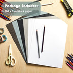 Sinmoe 100 Sheets 5 Shades Cardstock Paper 8.5 x 11 Inches 180gsm Solid Core - Image 3