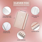 Clever Fox Password Book Spiral – Internet Address & Password Organizer - Image 2