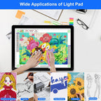 elice rechargeable a4 light pad with carry bag, front angle view