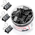Binder Clips, Kalerr Black Binder Clip Medium, 1.25 Inches Office Clip by Kalerr