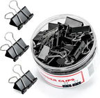 Binder Clips, Kalerr Black Binder Clip Medium, 1.25 Inches Office Clip by Kalerr