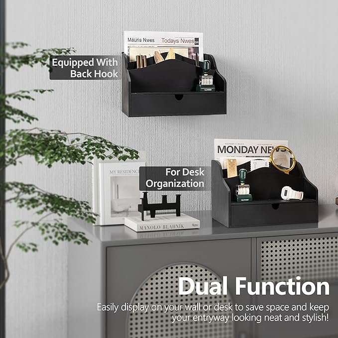 Rebee Vision Pine Wooden Mail Organizer - Image 4
