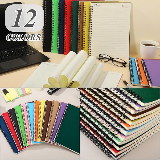 Leelosp 12 Pack B5 Spiral Notebook 10.2 x 7.3 Inch Lined College Ruled Spiral - Image 5