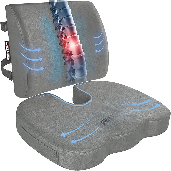 FORTEM Seat Cushion, Office Chair Cushion, Lumbar Support Pillow by FORTEM