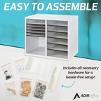AdirOffice Wooden Adjustable Literature Organizer, 12 Compartment Office Mailbox - Image 5