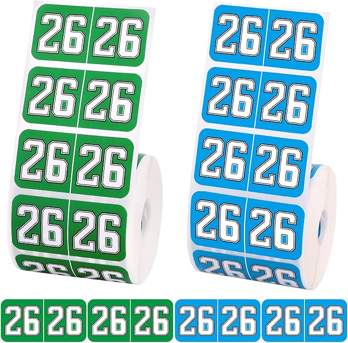 1000pcs 2026 Year Stickers, 3/4x1-1/2 Inch 26 Year Colored Self-Adhesive by Unknown